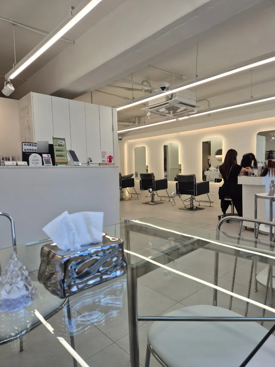 White-toned interior of the salon