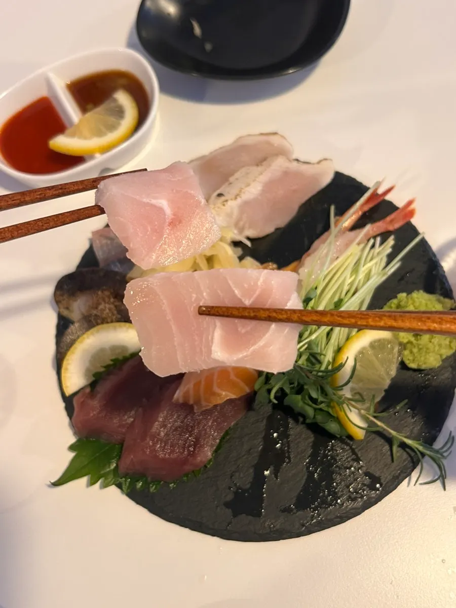 A piece of tuna sashimi