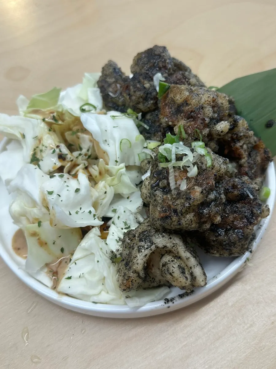 Ordering Irow's black chicken karaage