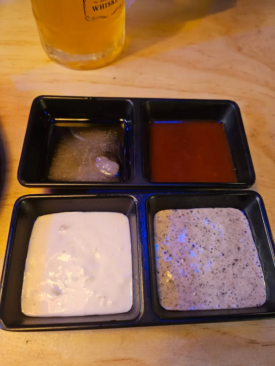 Orange-flavored and pineapple-flavored highballs