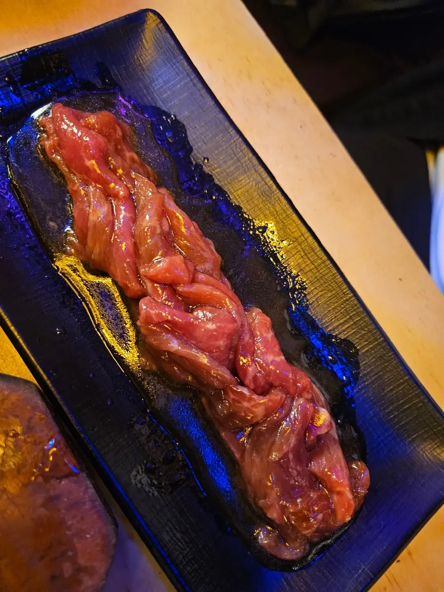 Skewers placed on the tabletop mini grill