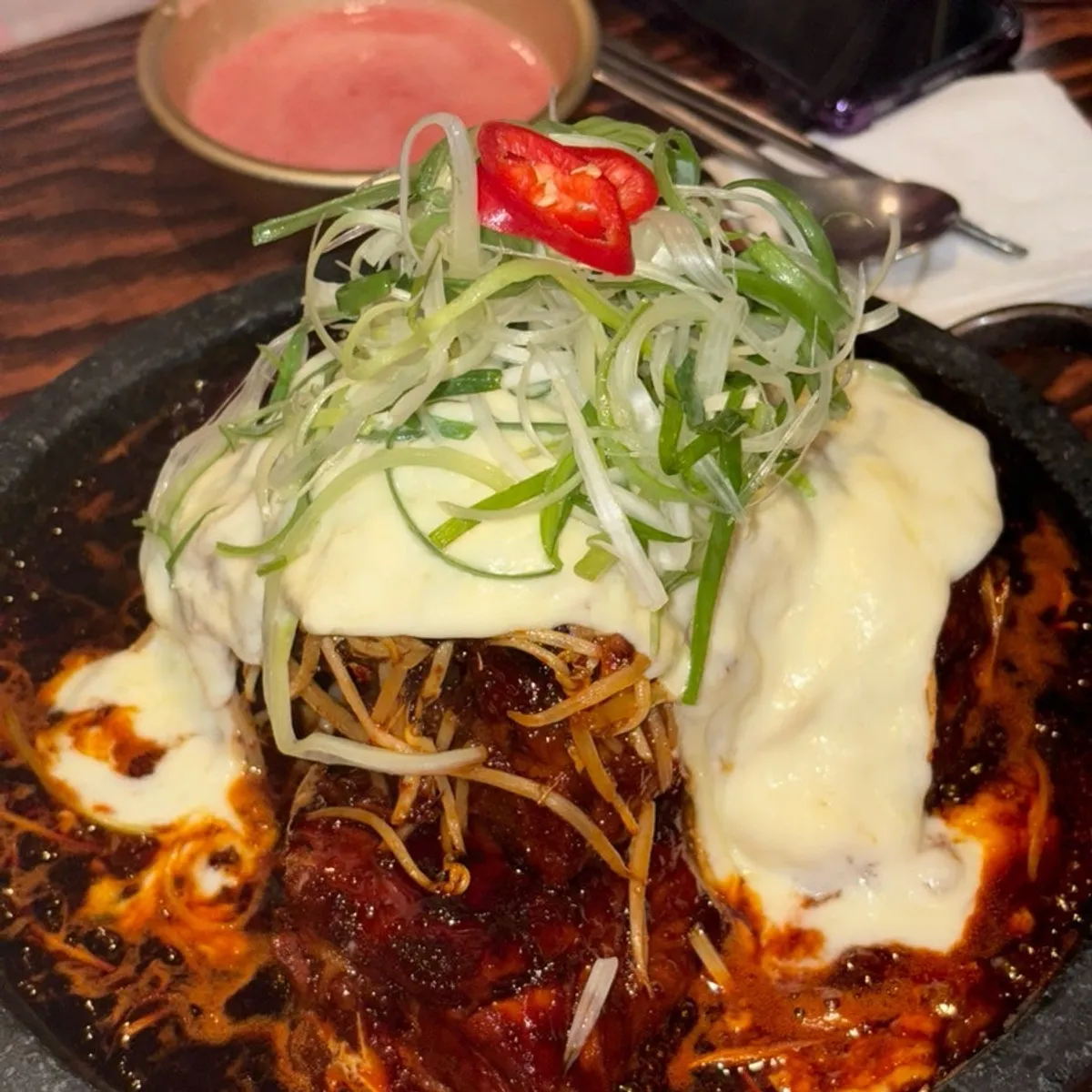 군자역 새참집 돌판 뼈구이 상차림