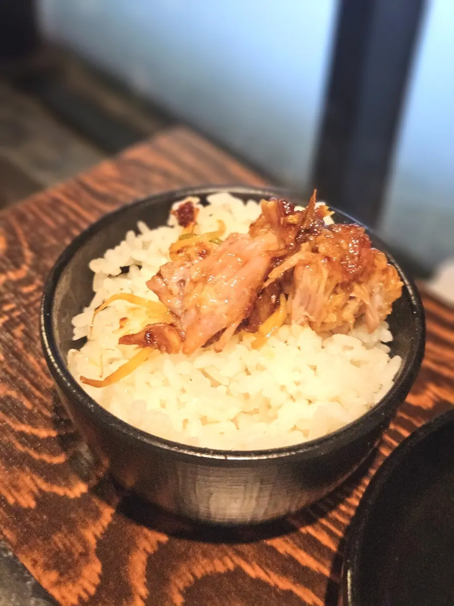 Rice served alongside the bone grill