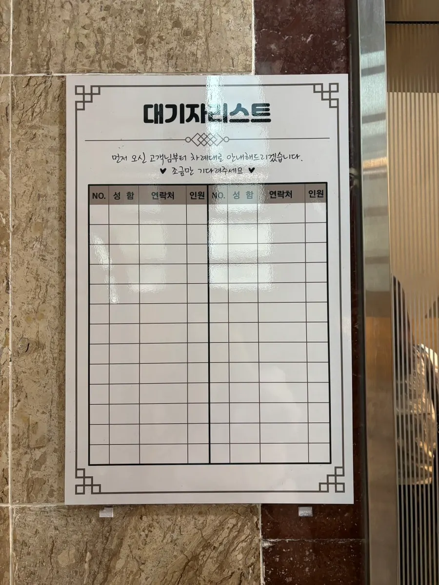 Entrance signage text at Saechamjip