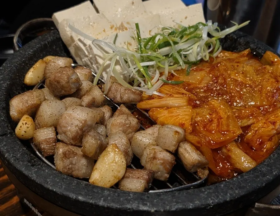Diced pork collar tofu kimchi