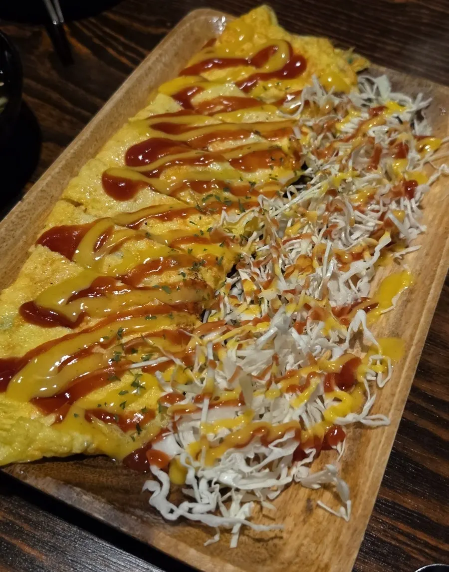 Giant pollock roe mayo rolled omelet