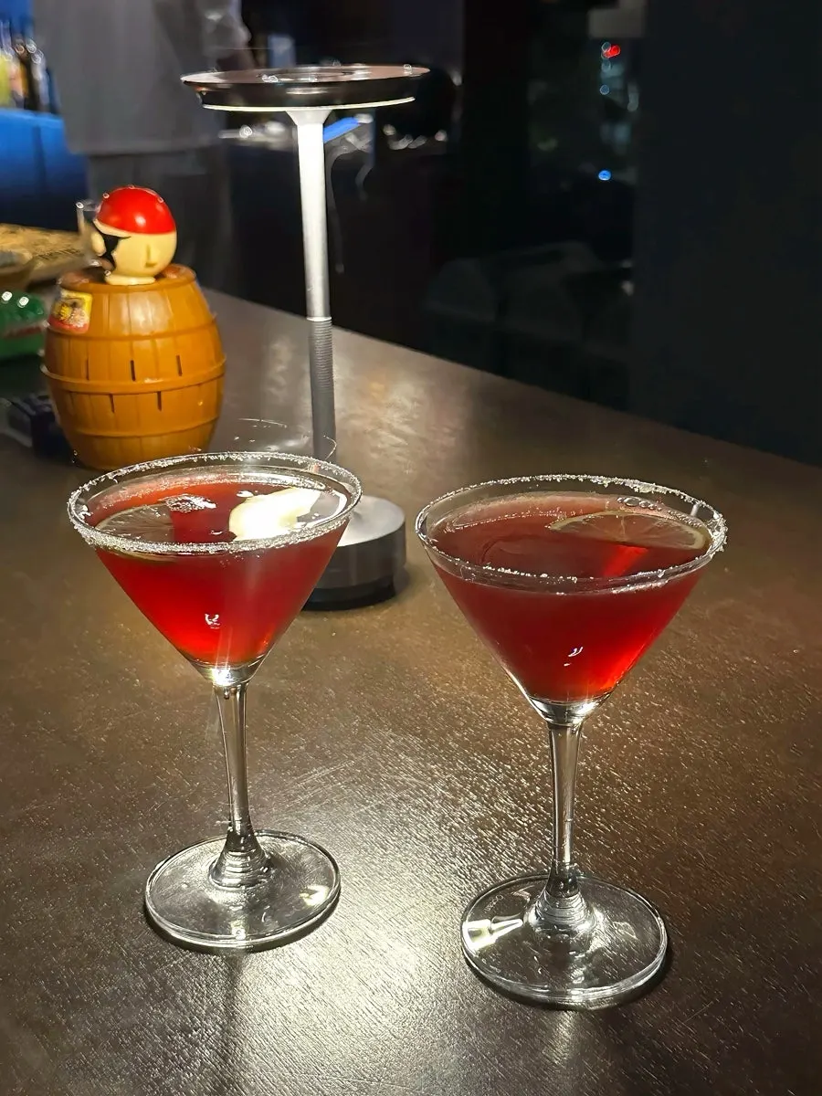 Manager making the signature cocktail