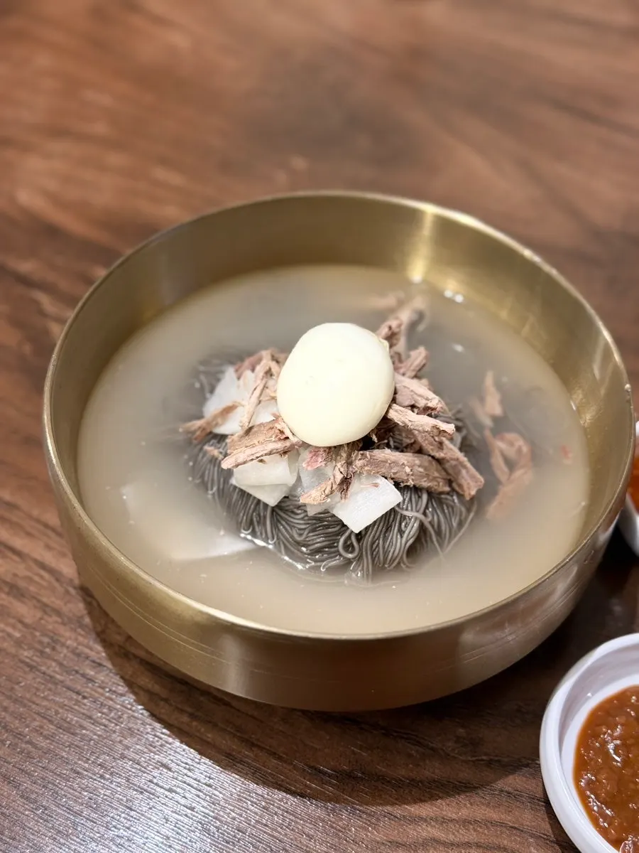 Mul naengmyeon with milky-white broth