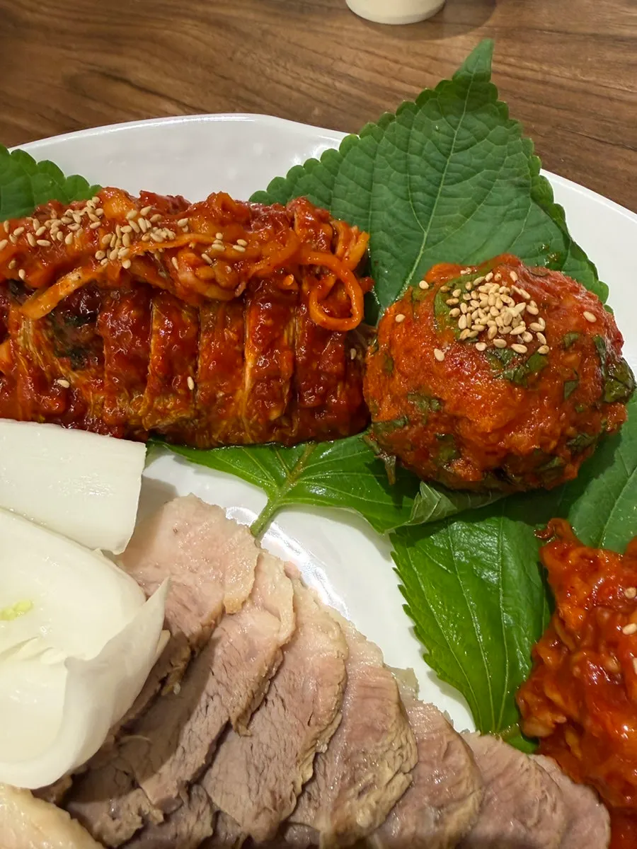 Two cuts of boiled pork