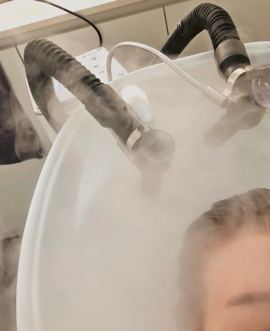 Preparing for the steam clinic in the shampoo area