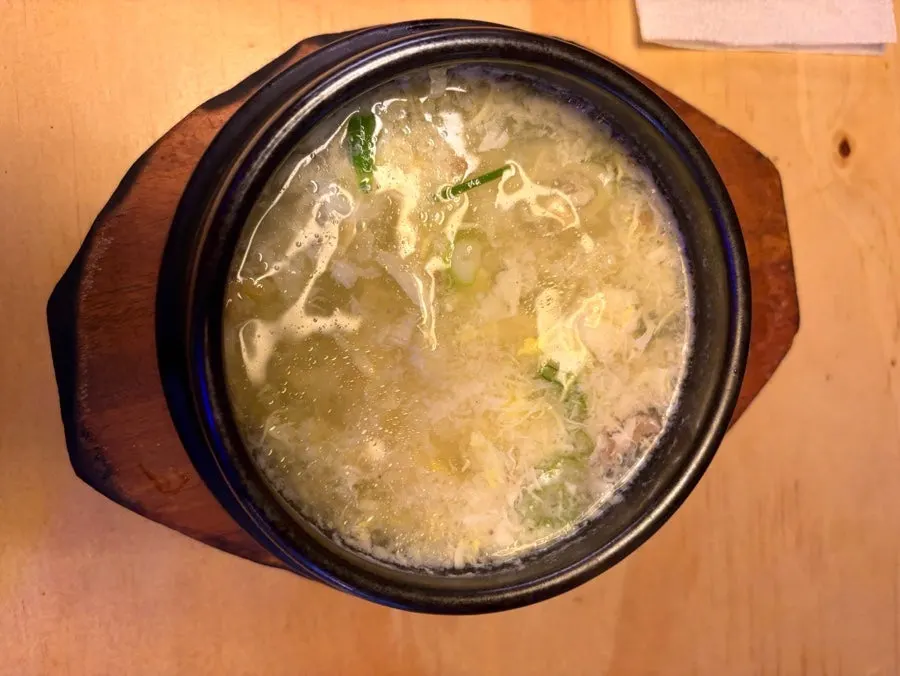 基础赠送的牛肉鸡蛋汤
