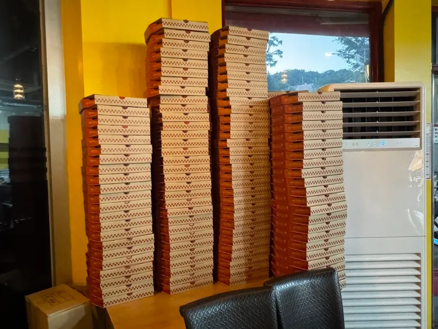 배달 주문용 피자 포장 박스