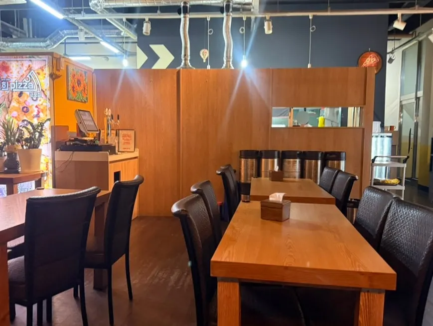 Spacious seating in the restaurant hall