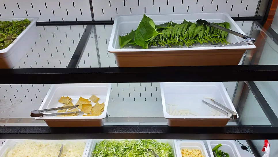 Side dishes laid out at the self-serve bar