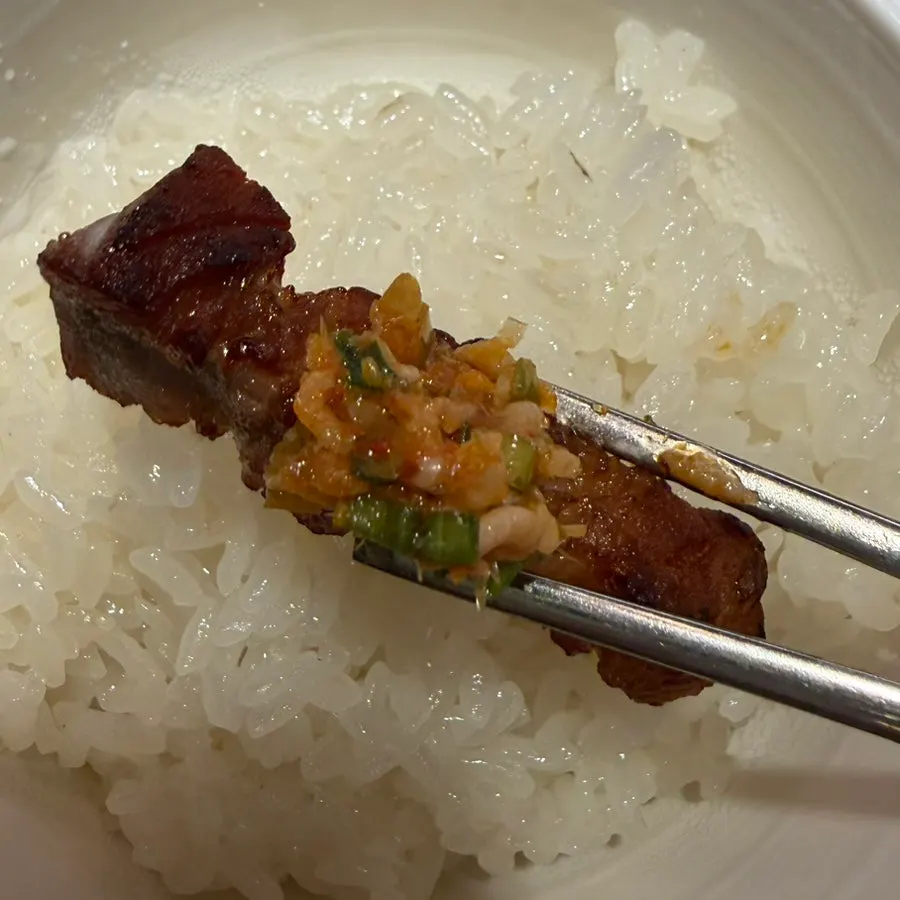 300g pork belly and 200g Korean beef bulgogi