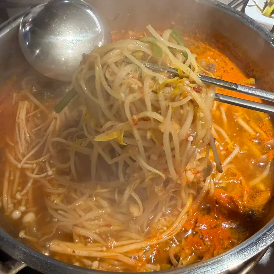 Shabu-shabu with fish cake and rice cake sticks added