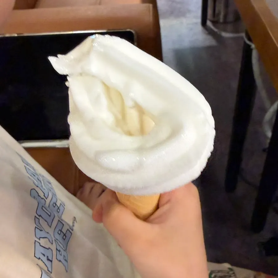 Meal wrapped up with ice cream and coffee