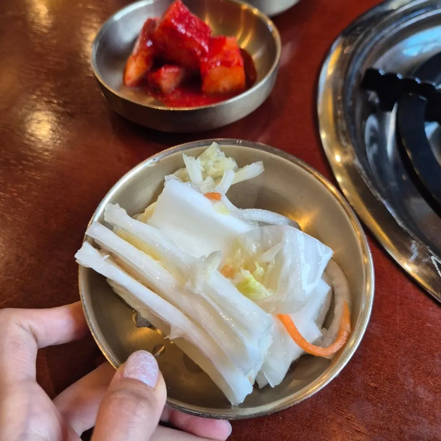 Side dishes prepared at the self-serve corner