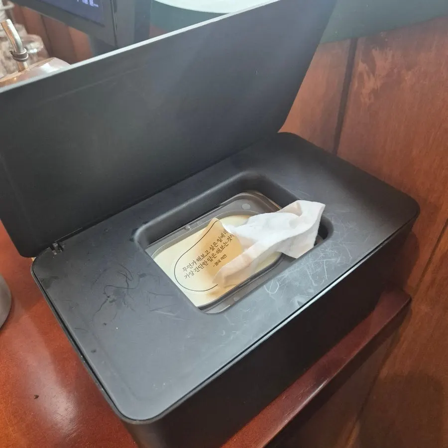 Hygiene supplies set at each table