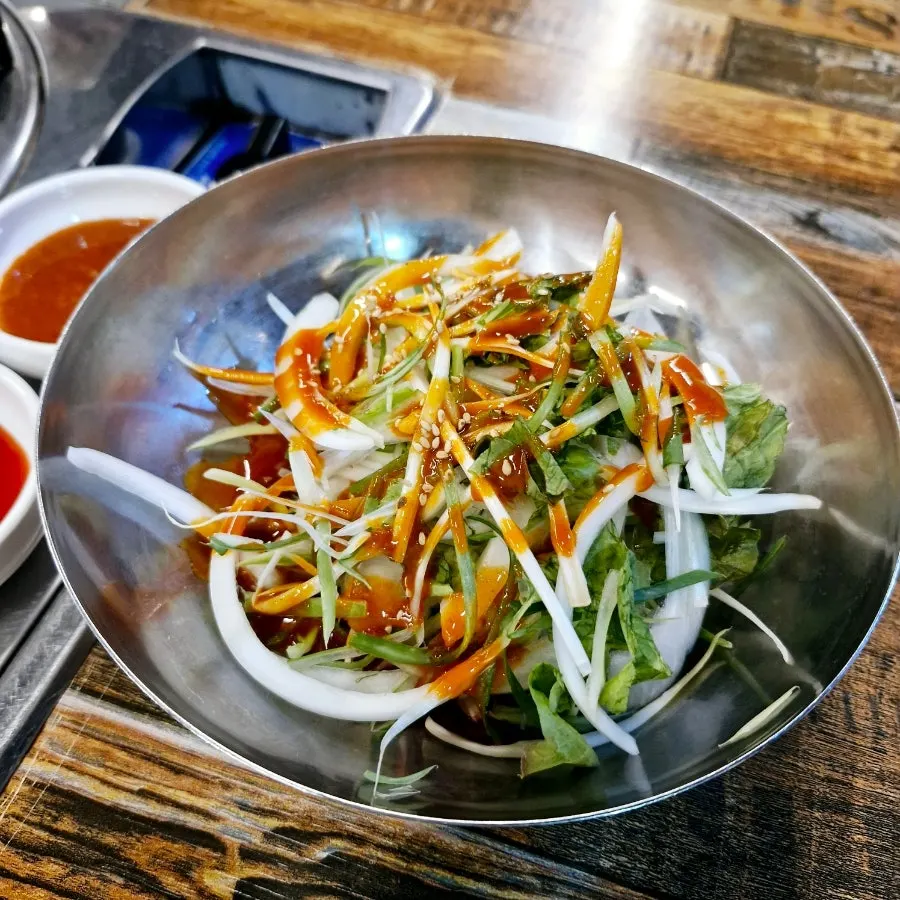 Side dishes arranged on the reserved table