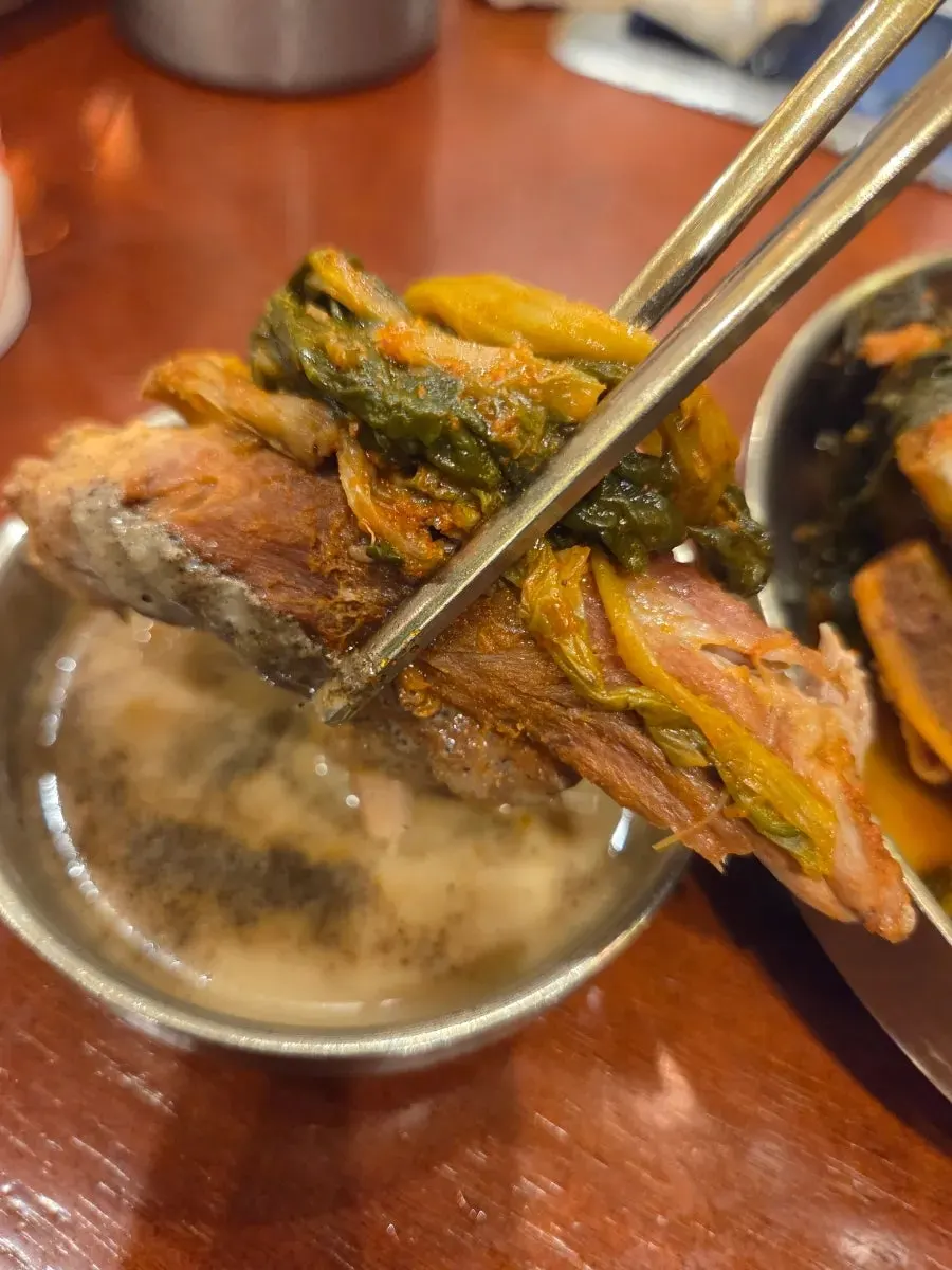 Tender gamjatang meat falling apart