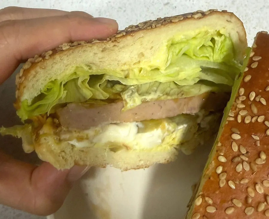 Old-style burger packed with lettuce