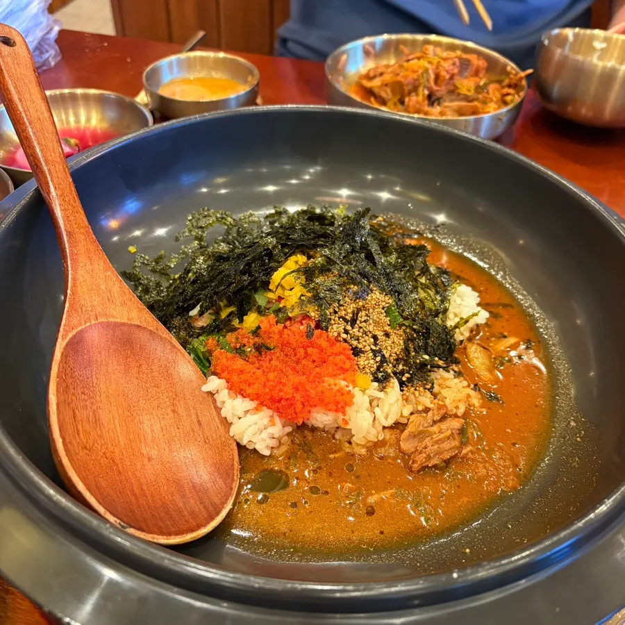 Napa cabbage gamjatang with perilla powder added