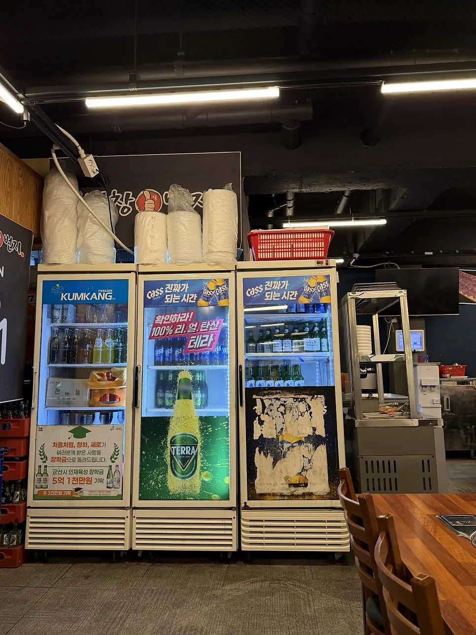 Spacious seating inside the restaurant