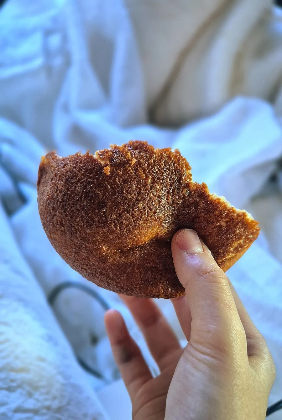 Mocha bread eaten after packing it to go