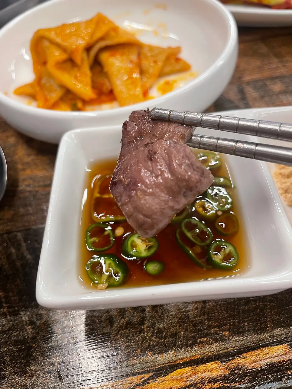 Guiso de gopchang de ternera bien cargado
