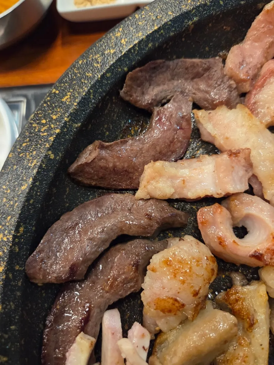 다 익은 소곱창 단면