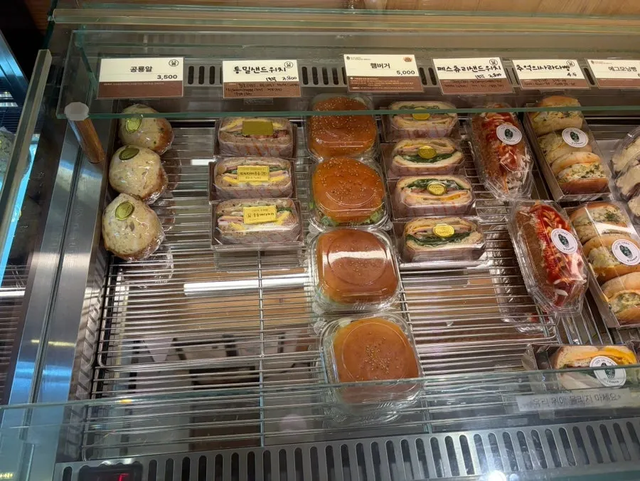 Products including brown rice manju on display