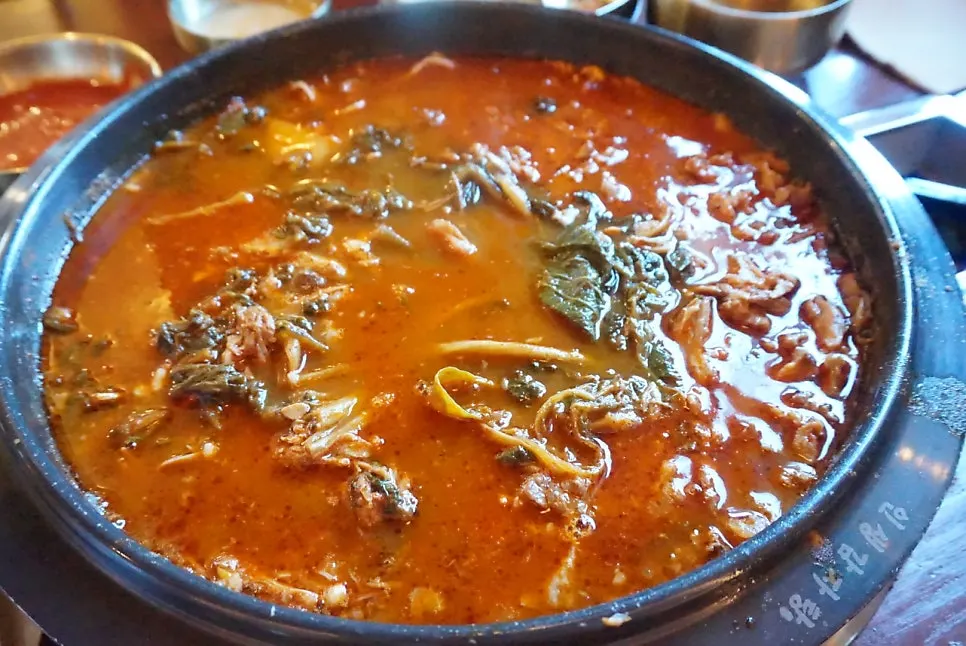 Gamjatang pot refilled with fresh broth