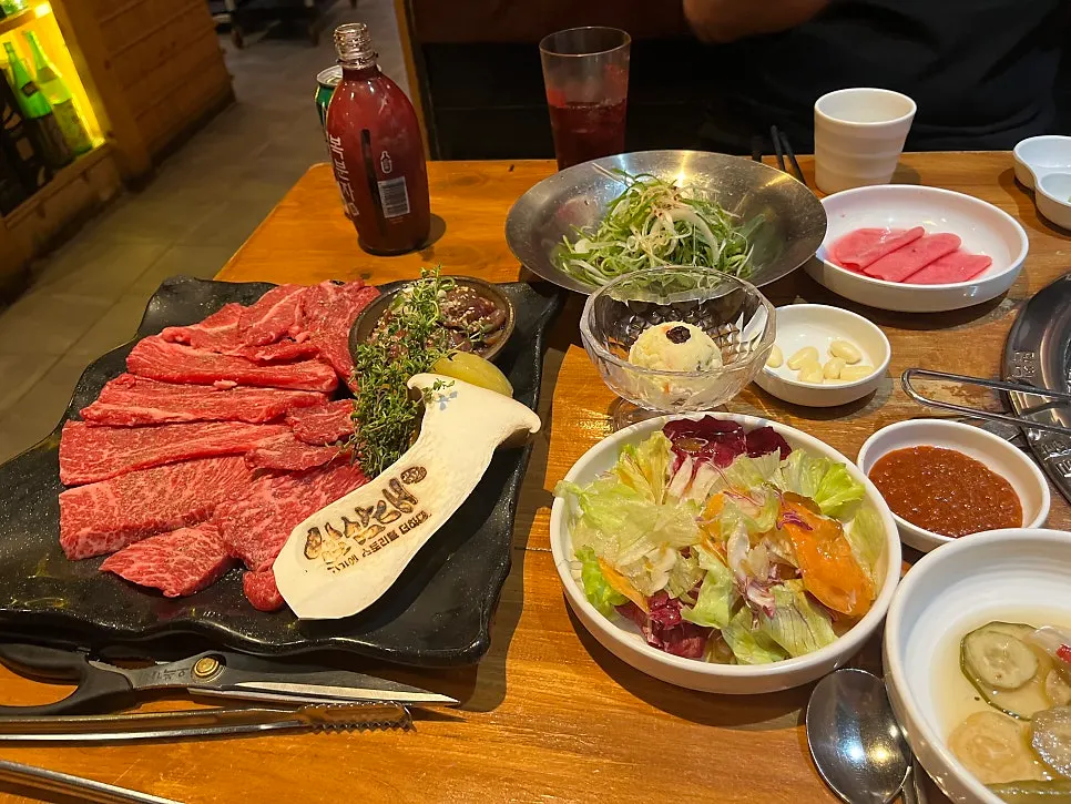 마블링이 선명한 소고기 클로즈업