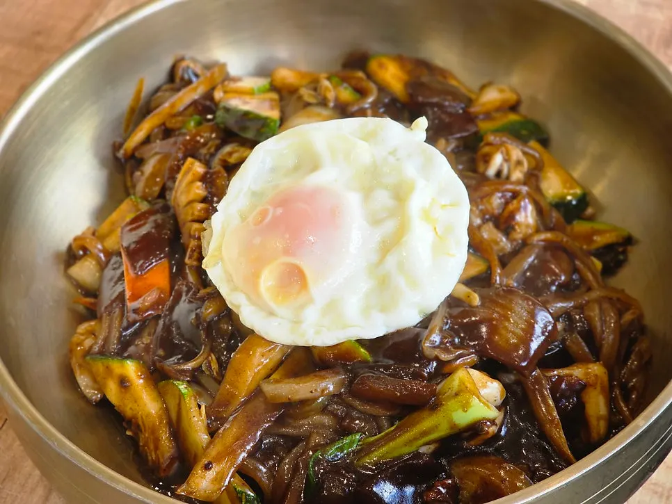 Haemul jaengban jjajang loaded with seafood