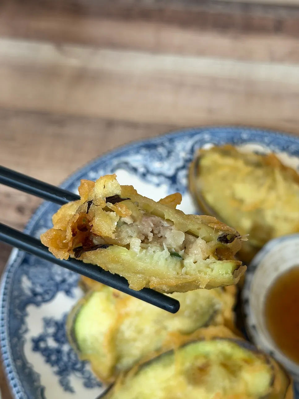Plate of eggplant mandu
