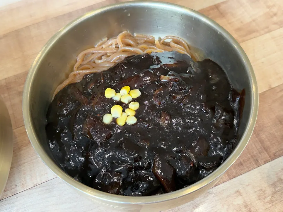 Nearly finished bowl of jjambbong