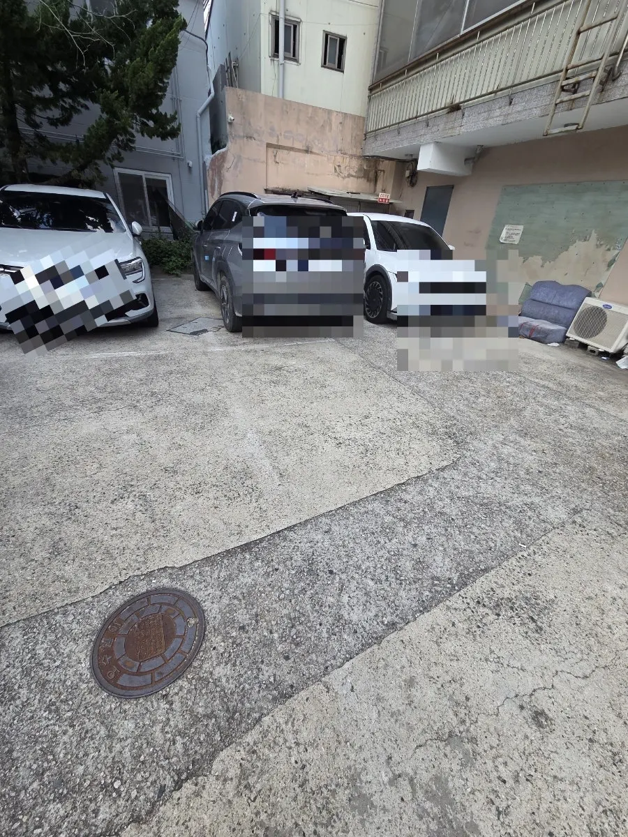 Parking lot beside the restaurant, space for about 5 cars