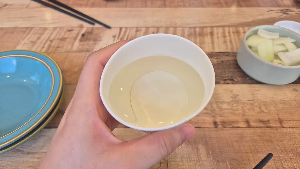 Sanghwang mushroom tea served at Gupo Jjambbong