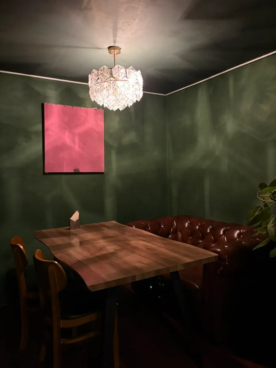 Muje's private group room with sofa seating