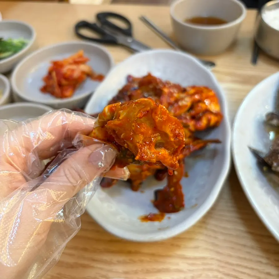Close-up of spicy marinated crab