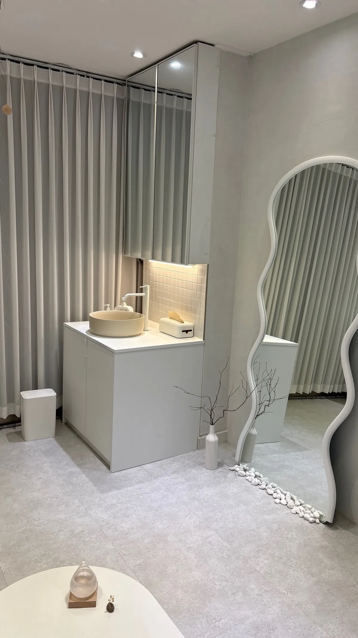 Neatly organized interior of the lash studio