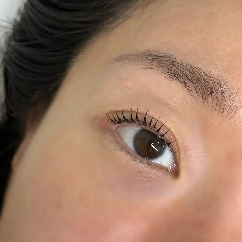 Before shot with the old lash lift grown out