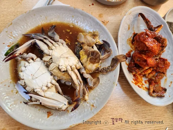 직원 요청으로 제공되는 리필 꽃게