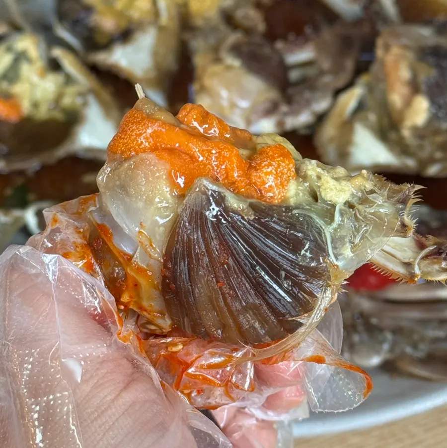 Gejang con hueva naranja