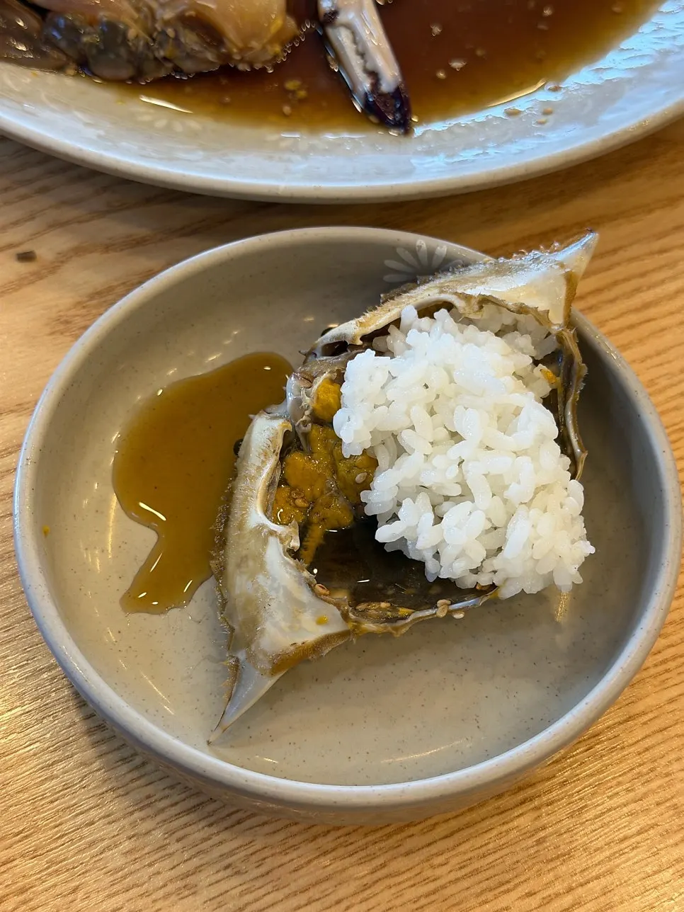 Crab shell full of guts