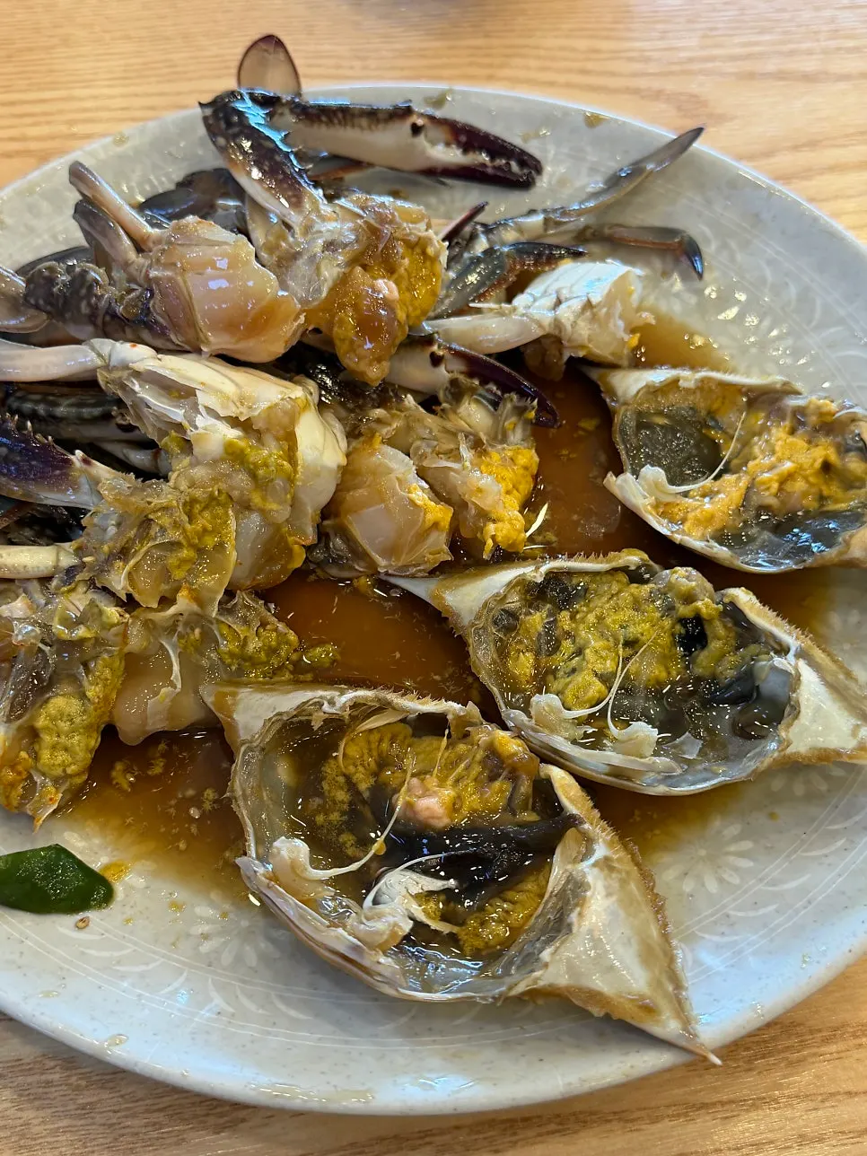 Refilled soy crab body full of meat