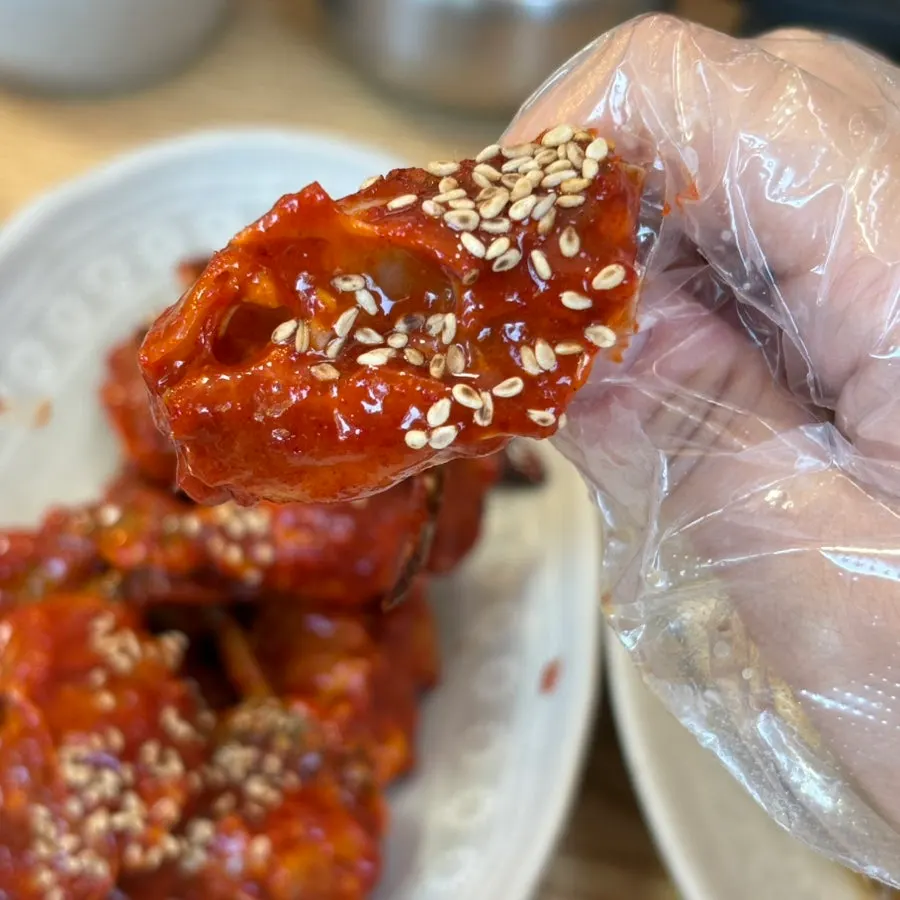 양념게장 게살 클로즈업