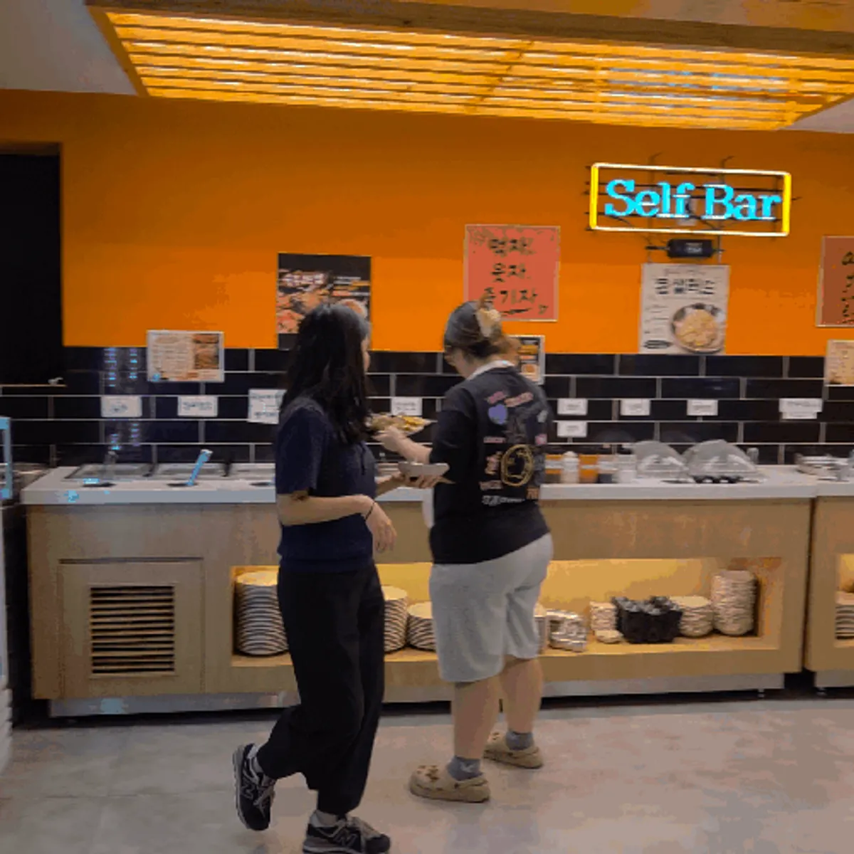 Full view of the self-serve bar layout