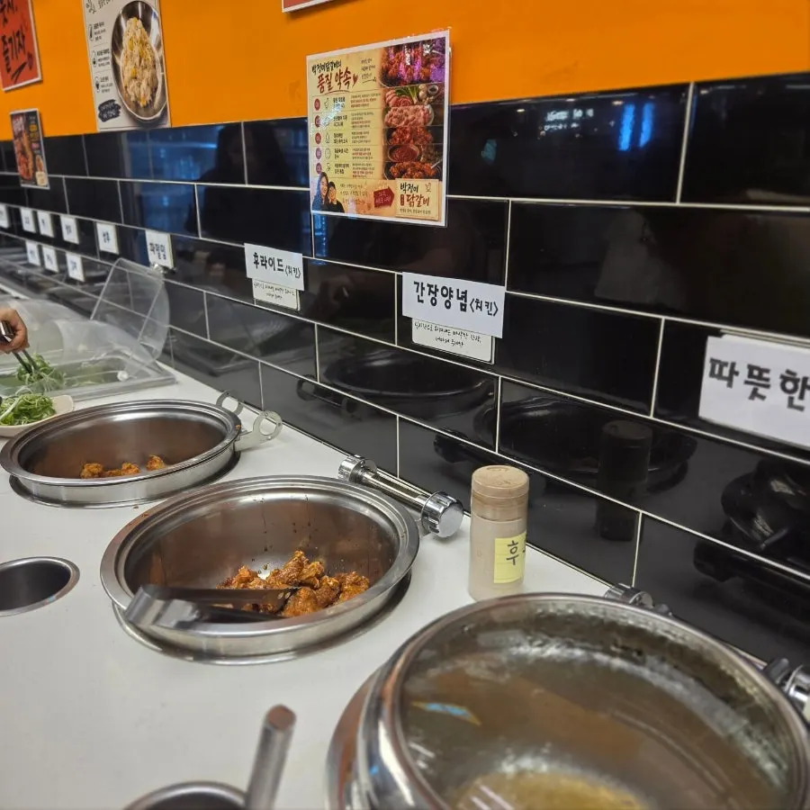 Plate of meat brought over from the self-serve bar